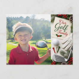 Cartão Postal De Festividades Foto de Natal da Família Golf Merry Christmas Feri