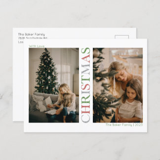 Cartão Postal De Festividades Foto de Natal da Glittery