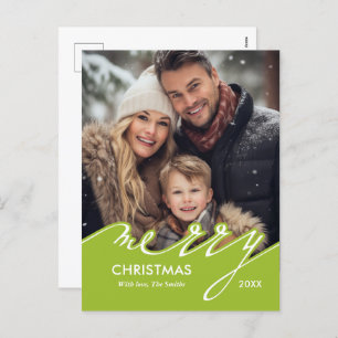 Cartão Postal De Festividades Foto de Natal de Script Muito Feliz