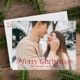 Cartão Postal De Festividades Foto de Natal Festivo Red Elegance