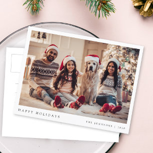 Cartão Postal De Festividades Foto de Natal mínima   Retrato da família modern