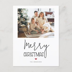 Cartão Postal De Festividades Foto de Natal Simples Moderna e Minimalista