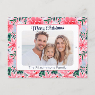 Cartão Postal De Festividades Foto de Natal Tropical Pink