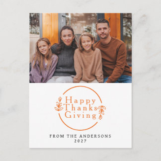 Cartão Postal De Festividades Foto de outono de Ação de Graças feliz moderna e e