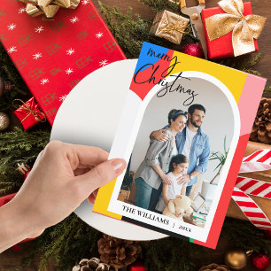 Cartão Postal De Festividades Foto de Padrão Geométrico Abstrato Feliz Natal