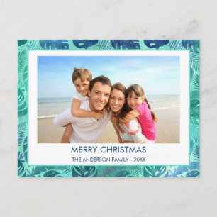CARTÃO POSTAL DE FESTIVIDADES FOTO DE PRAIA TROPICAL DO HAWAIIAN CHRISTMAS
