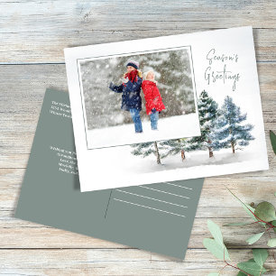 Cartão Postal De Festividades Foto de saudações da estação de inverno Woodland