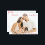 Cartão Postal De Festividades Foto de Script Moderno - Natal Minimalista<br><div class="desc">Cartão postal de Natal com fotos modernas, com uma design simples e mínima, com "Feliz Natal" a vermelho, sobre a sua foto favorita. O modelo inclui uma camada de gradiente na parte superior e inferior para ajudar o texto a se destacar da imagem e pode ser removido na ferramenta de...</div>