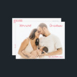 Cartão Postal De Festividades Foto de Script Moderno - Natal Minimalista<br><div class="desc">Cartão postal de Natal com fotos modernas, com uma design simples e mínima, com "Feliz Natal" a vermelho, sobre a sua foto favorita. O modelo inclui uma camada de gradiente na parte superior e inferior para ajudar o texto a se destacar da imagem e pode ser removido na ferramenta de...</div>