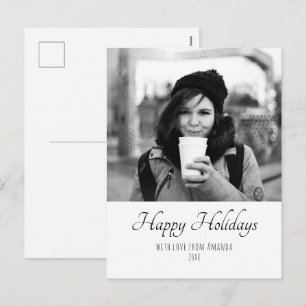 Cartão Postal De Festividades Foto de script moderno personalizado de Natal