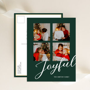 Cartão Postal De Festividades Foto de Script Verde Minimalista Moderno e Justo