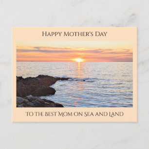 Cartão Postal De Festividades Foto de Sunset e Ocean Happy Dia de as mães
