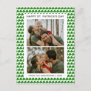 Cartão Postal De Festividades Foto de trevo da sorte minimalista do dia de São P