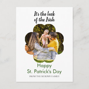 Cartão Postal De Festividades Foto de trevo da sorte minimalista do dia de São P