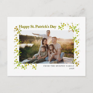 Cartão Postal De Festividades Foto de trevo da sorte minimalista do dia de São P