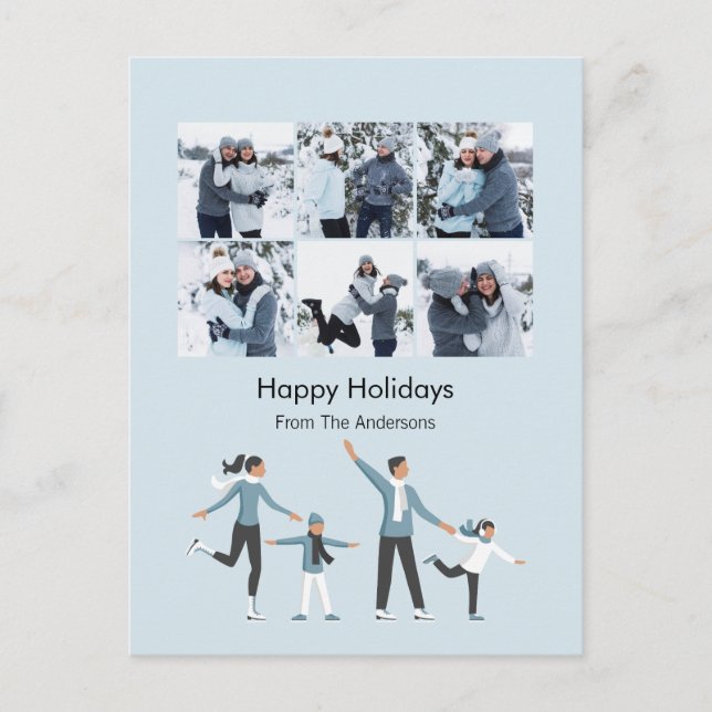 Cartão Postal De Festividades Foto do 6° Natal da Família de Inverno (Frente)