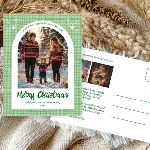 Cartão Postal De Festividades Foto do Arco Personalizado de Natal Verde de Gingh