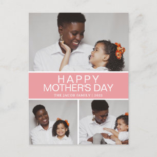 Cartão Postal De Festividades Foto do dia de as mães 3 Elegante minimalista