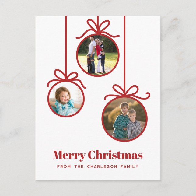 Cartão Postal De Festividades Foto do enfeites de natal 3 (Frente)