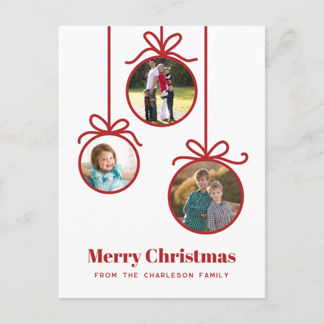 Cartão Postal De Festividades Foto do enfeites de natal 3 (Frente)