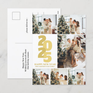 Cartão Postal De Festividades Foto do Feliz ano novo 6 Elegante Simples
