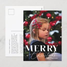 Cartão Postal De Festividades Foto do Retrato de Natal da Série Magic Script Fel