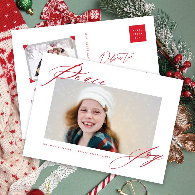 Cartão Postal De Festividades Foto Do Script Vermelho Da Caligrafia Moderna Peac (Criador carregado)