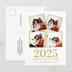 Cartão Postal De Festividades Foto do Simples Elegante Moderno Feliz ano novo 3