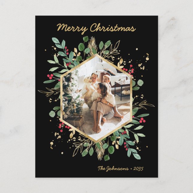 Cartão Postal De Festividades Foto do Verde Botânico Moderno (Frente)