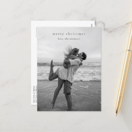Cartão Postal De Festividades Foto Elegante Simples Natal Moderno