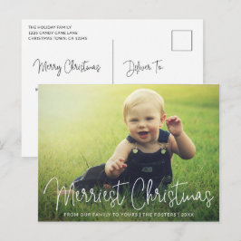 Cartão Postal De Festividades Foto Elegante Simples Natal Moderno