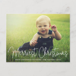 Cartão Postal De Festividades Foto Elegante Simples Natal Moderno