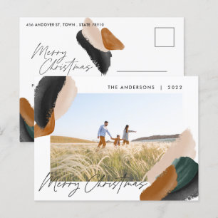 Cartão Postal De Festividades Foto em aquarela moderna minimalista em terracota