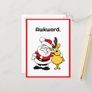Cartão Postal De Festividades Foto embaraçosa com Papai Noel, Cartum de Férias D