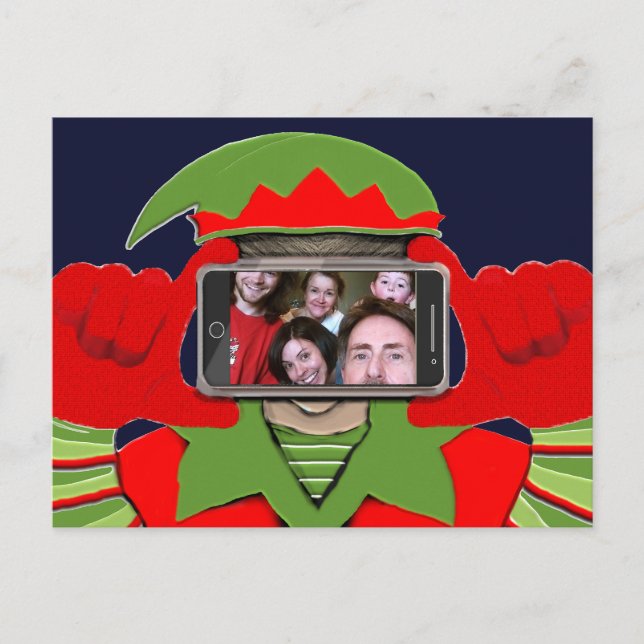 Cartão Postal De Festividades Foto Engraçada Natal (Frente)