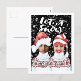 Cartão Postal De Festividades Foto Engraçada, Natal Personalizado, Que Neve