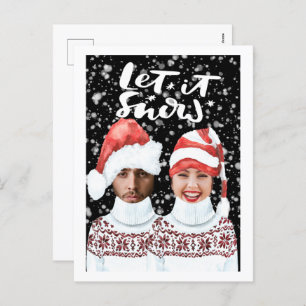 Cartão Postal De Festividades Foto Engraçada, Natal Personalizado, Que Neve