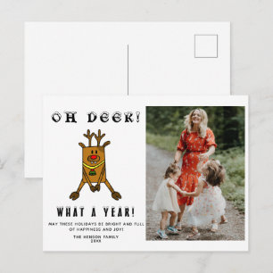 Cartão Postal De Festividades Foto Engraçada Oh Deer Que Ano