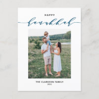 Foto Feliz de Hanukkah, Script Moderno e Elegante