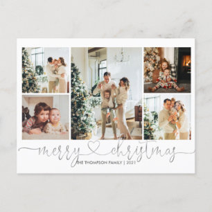 Cartão Postal De Festividades Foto Feliz Natal 5 de Cinzas Silver Script do Cora