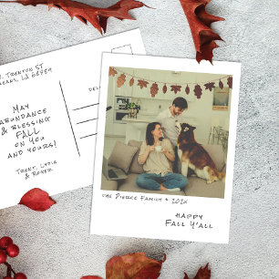 Cartão Postal De Festividades Foto Instantânea Vintage - Foil Faux Deixa Garland