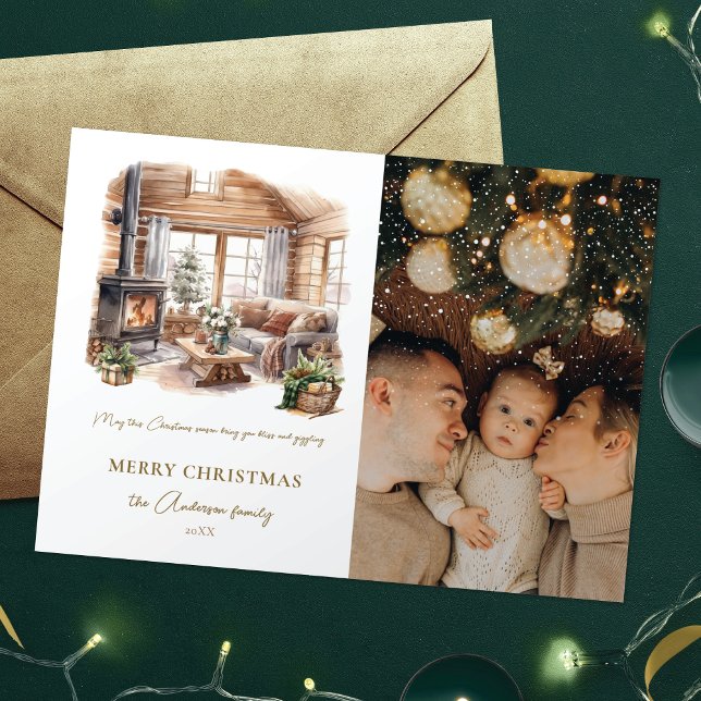 Cartão Postal De Festividades Foto legista Cozy Home Christmas (Criador carregado)