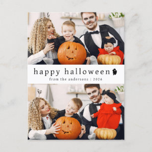 Cartão Postal De Festividades Foto Minimalista Moderna Assustadora Feliz Hallowe