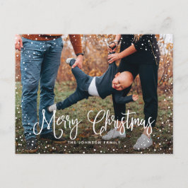 Cartão Postal De Festividades Foto Moderna com Fonte de Neve 2