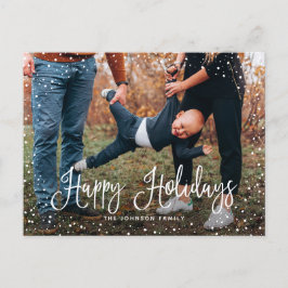 Cartão Postal De Festividades Foto Moderna com Letra Neve 2