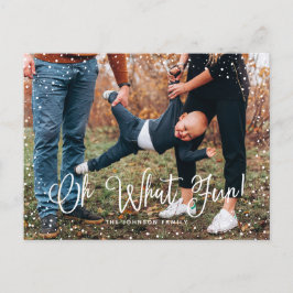 Cartão Postal De Festividades Foto Moderna da Neve Script 2