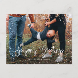 Cartão Postal De Festividades Foto Moderna do Script 2 da Neve