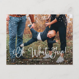 Cartão Postal De Festividades Foto Moderna Escrita na Neve 2