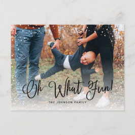 Cartão Postal De Festividades Foto Moderna Escrita na Neve 2