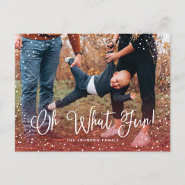 Cartão Postal De Festividades Foto Moderna Escrita na Neve 2